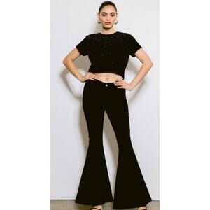 Rhinestone Low Rise Flare Jeans